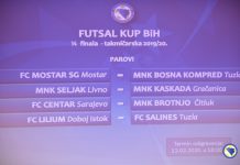 Održan žrijeb četvrtfinala Kupa BiH u futsalu