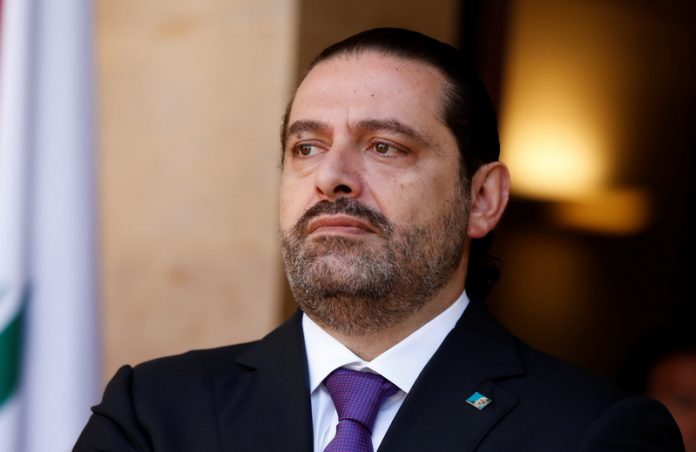 Lebanon's Prime Minister Saad al-Hariri is seen at the governmental palace in Beirut
