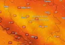 Upaljen narandžasti meteoalarm u BiH, u Mostaru izmjereno 38 stepeni