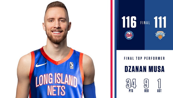 Džanan Musa postigao 34 poena u trijumfu Long Island Netsa