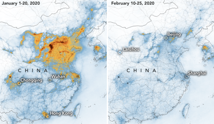 Pad zagađenja zraka u Kini vidi se iz svemira