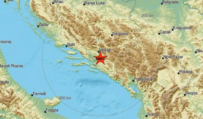 Kod Mostara zabilježen potres magnitude 2.5