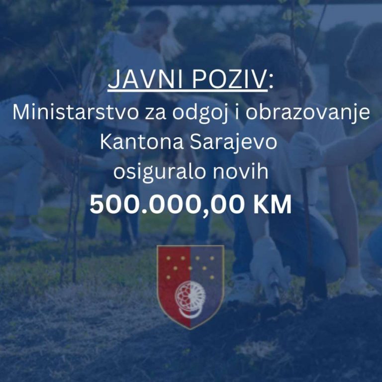 Ministarstvo za odgoj i obrazovanje KS osiguralo 500.000 KM za nove projekte