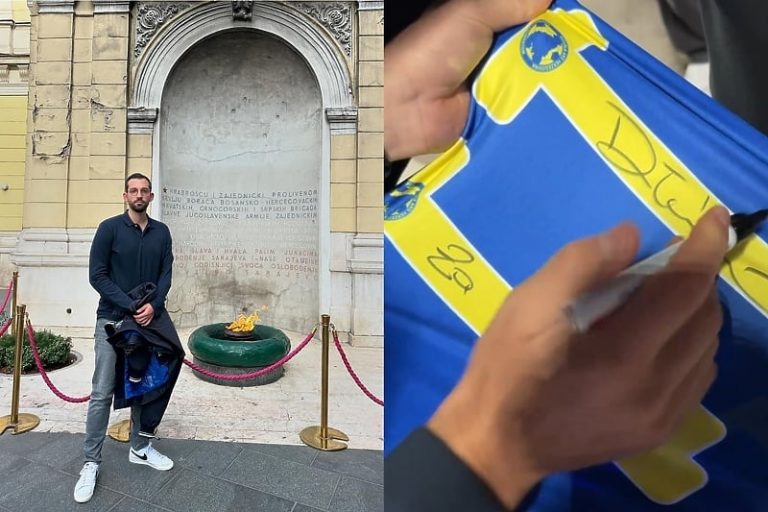 Njemački novinar oduševljen Bosnom i Hercegovinom, Edin Džeko mu potpisao dres Zmajeva