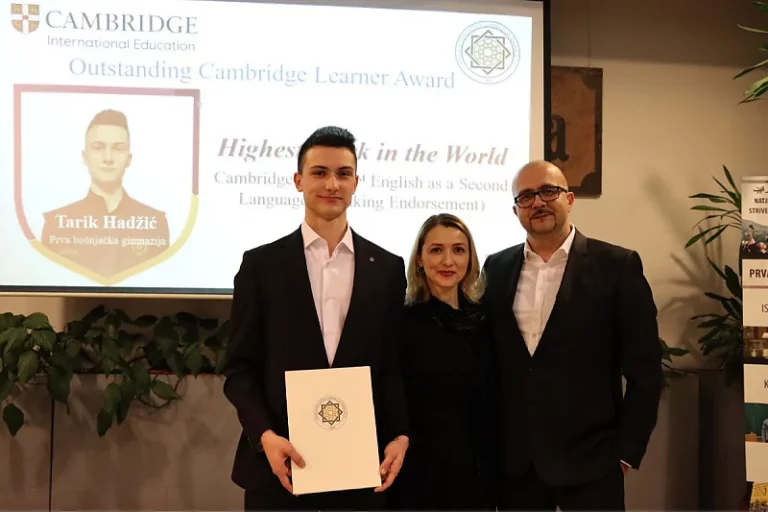 Tarik Hadžić iz Prve bošnjačke gimnazije osvojio najviše bodova na Cambridgeovom testiranju