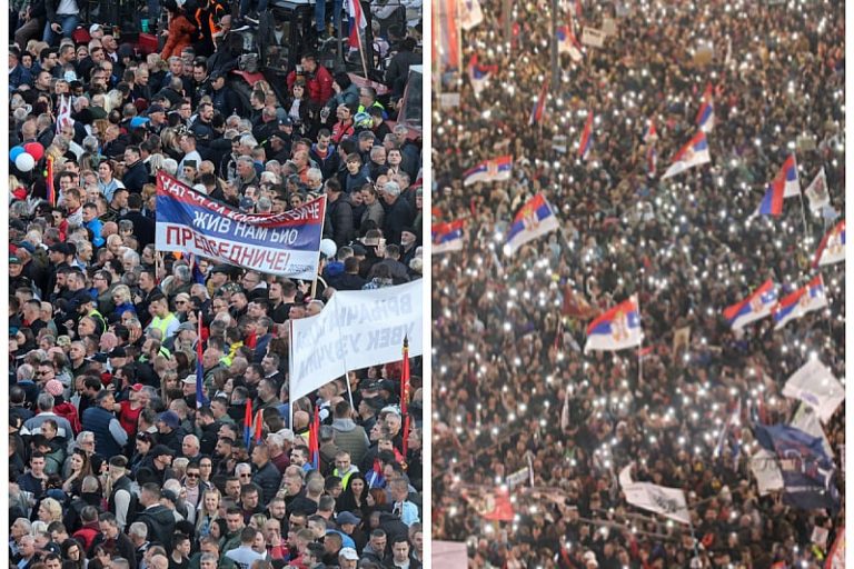 Na Vučićevom protestu prisustvovalo 55.000 osoba, a na studentskom protestu čak 325.000