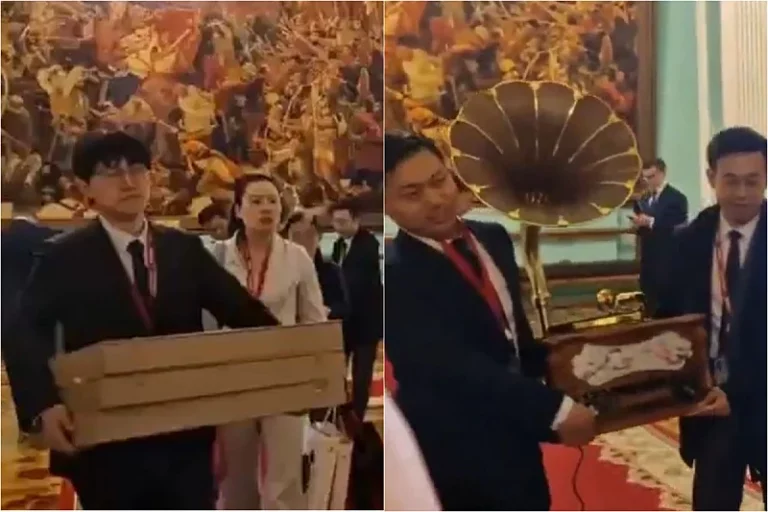 Pune ruke poklona: Nekoliko ljudi moralo unositi darove koje je Kina donijela Putinu