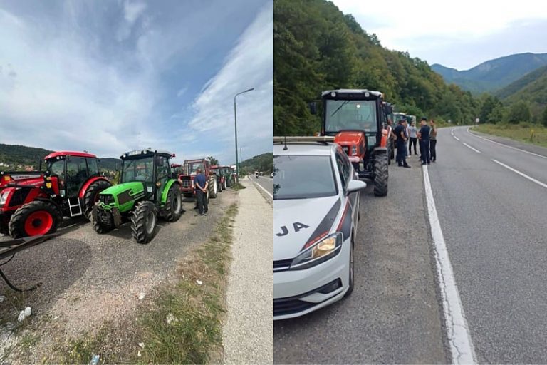 Policija zaustavila kolonu traktora koja je krenula pred Vladu KS: Spriječen protest poljoprivrednika