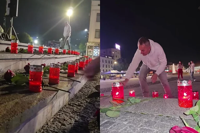 Tuzlak u čast Halida Bešlića na Trgu slobode zapalio 72 svijeće uz 72 ruže