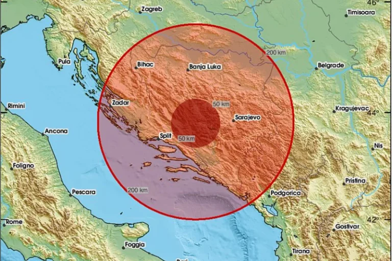Zemljotres jačine 4,5 stepeni po Richterovoj skali pogodio BiH, epicentar blizu Livna